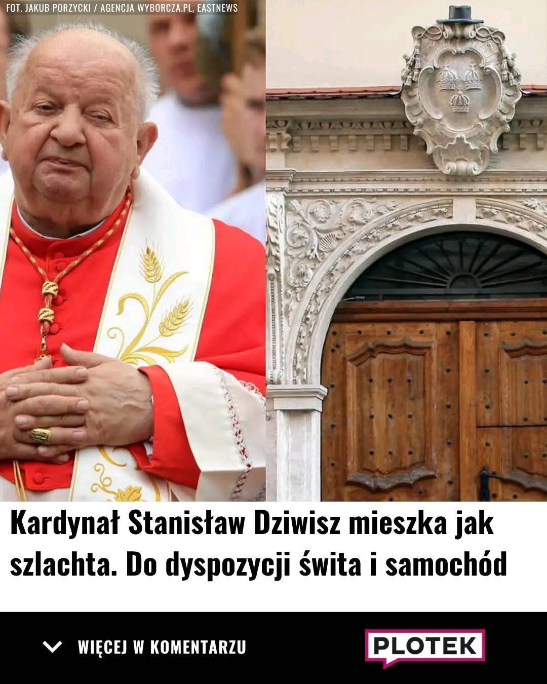 Kardynał Stanisław Dziwisz mieszka jak szlachta. Do dyspozycji świta i samochód