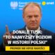 Donald Tusk nie kryje radości. “To najwyższy poziom w historii Polski”
