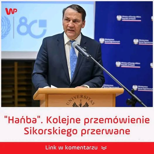 “Hańba”. Kolejne przemówienie Sikorskiego przerwane